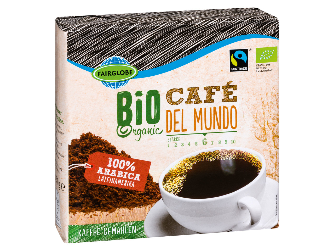FAIRGLOBE Bio Fairtrade Kaffee gemahlen