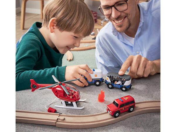 Emergency Vehicle Set for Toy Wooden Track