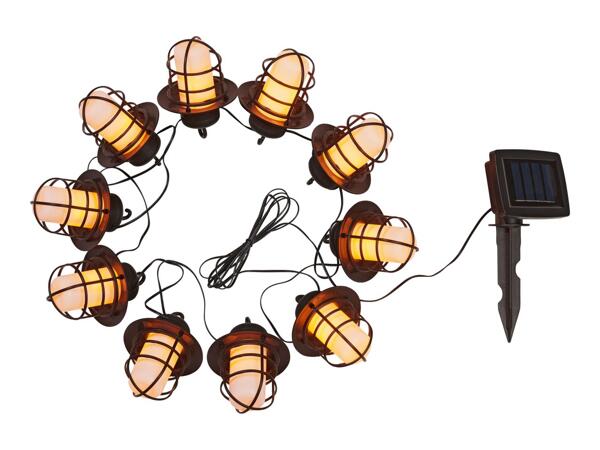 Livarno Home Solar Flaming Lantern String Lights