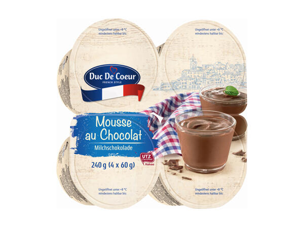 Dessert Mousse with Milk and Chocolate or Caramel