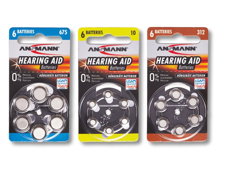 Piles pour appareils auditifs, lot de 6