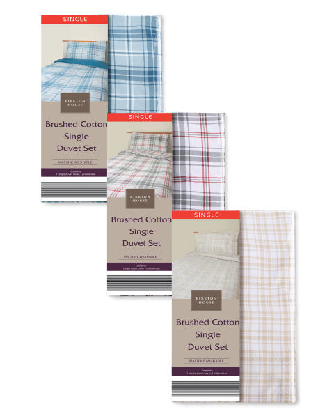 Cotton Check  Single Duvet Set