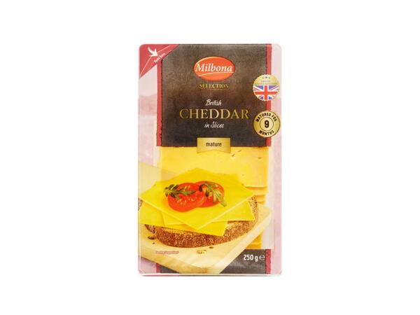 Mature colored cheddar slices