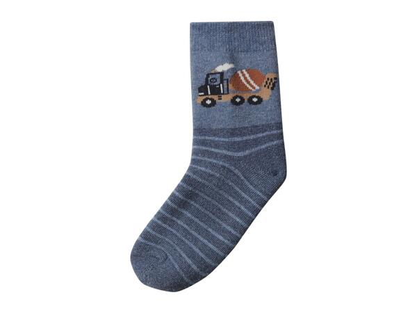 Lupilu Kids' Thermal Socks with Vehicle Design - 5 Pairs