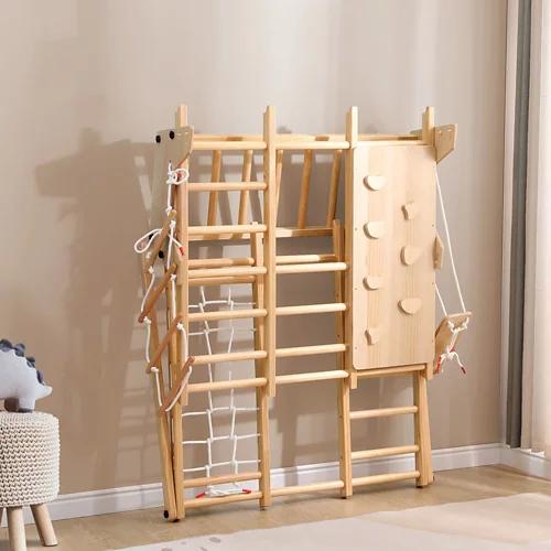 HOME DELUXE LIO Klettergerüst Indoor inkl. Rutsche, Schaukel und Kletterwand