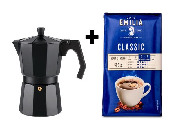 LIVARNO HOME(R) Espressokoger og CAFÉ EMILIA Formalet kaffe Classic