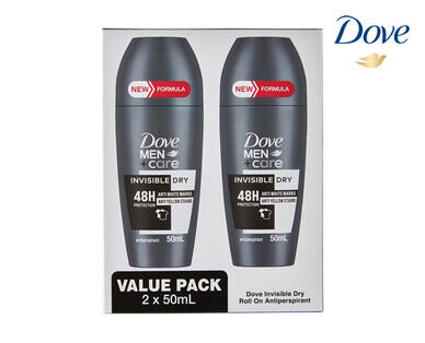 Dove Antiperspirant Roll-On Deodorant for Men or Women 2 x 50ml