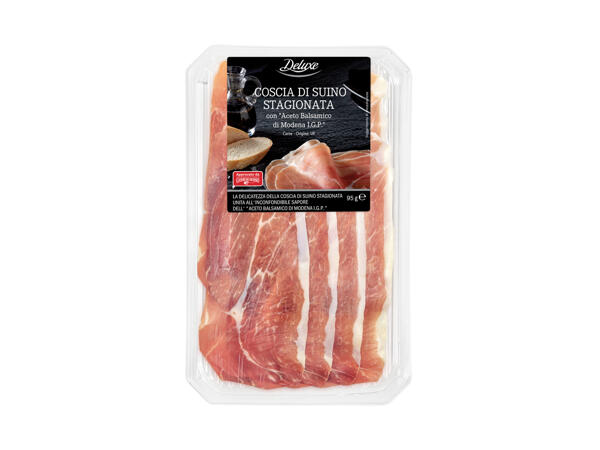 Raw ham with balsamic vinegar of Modena PGI
