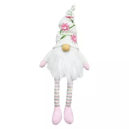 16" Spring Mini Gnome - White/Pink Flower