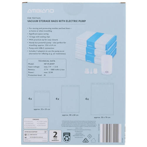 Vacuum Storage Bags with Electrical Pump