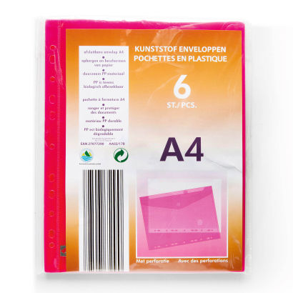 Fardes à rabat en plastique, 6 pcs