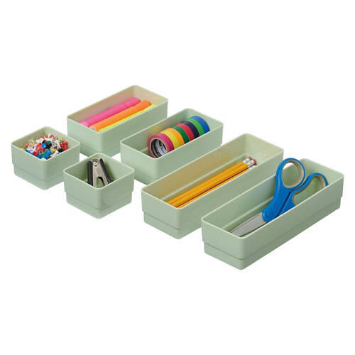6 Pack Drawer Organizer, Green