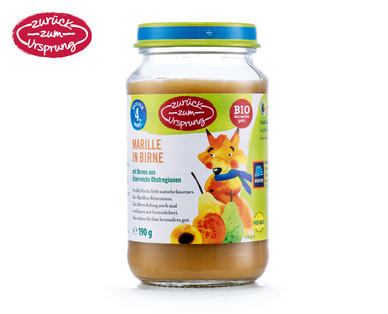 ZURÜCK ZUM URSPRUNG Bio-Obstbrei Marille in Birne