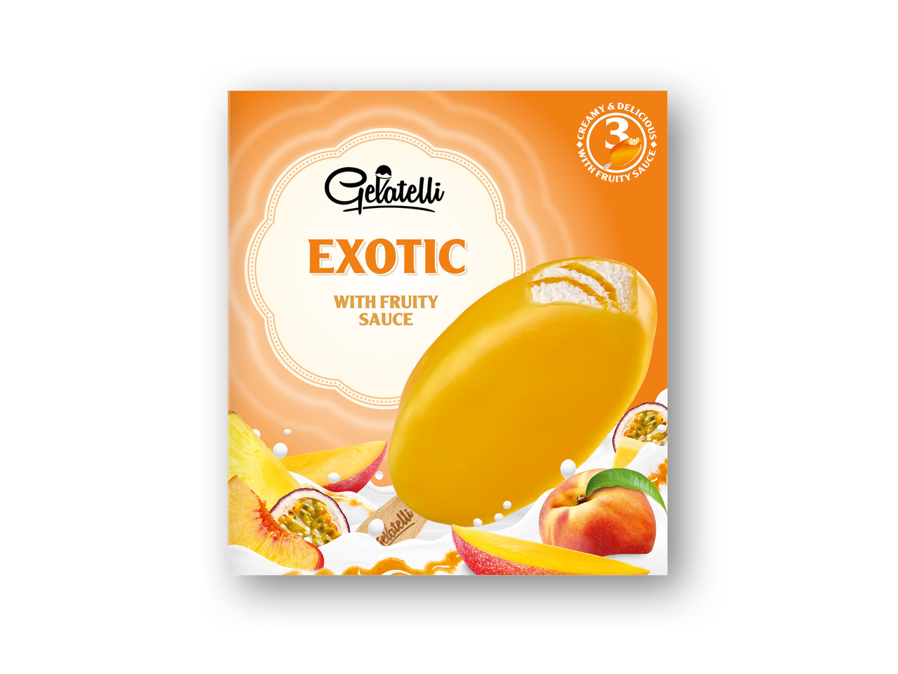 GELATELLI Vaniljeis med overtræk
