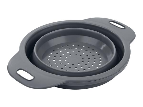 Livarno Home Foldable Kitchen Sieve With Side Handles- 2 Pack
