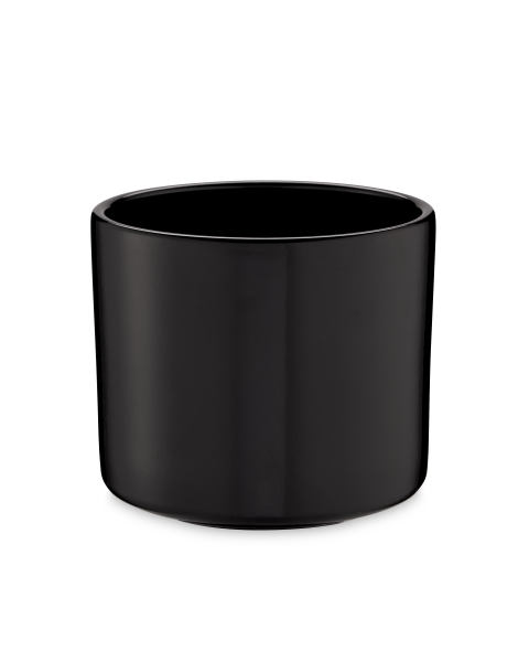 Black Cylinder Ceramic Pot