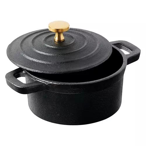 Mini Cast Iron Casserole, Black