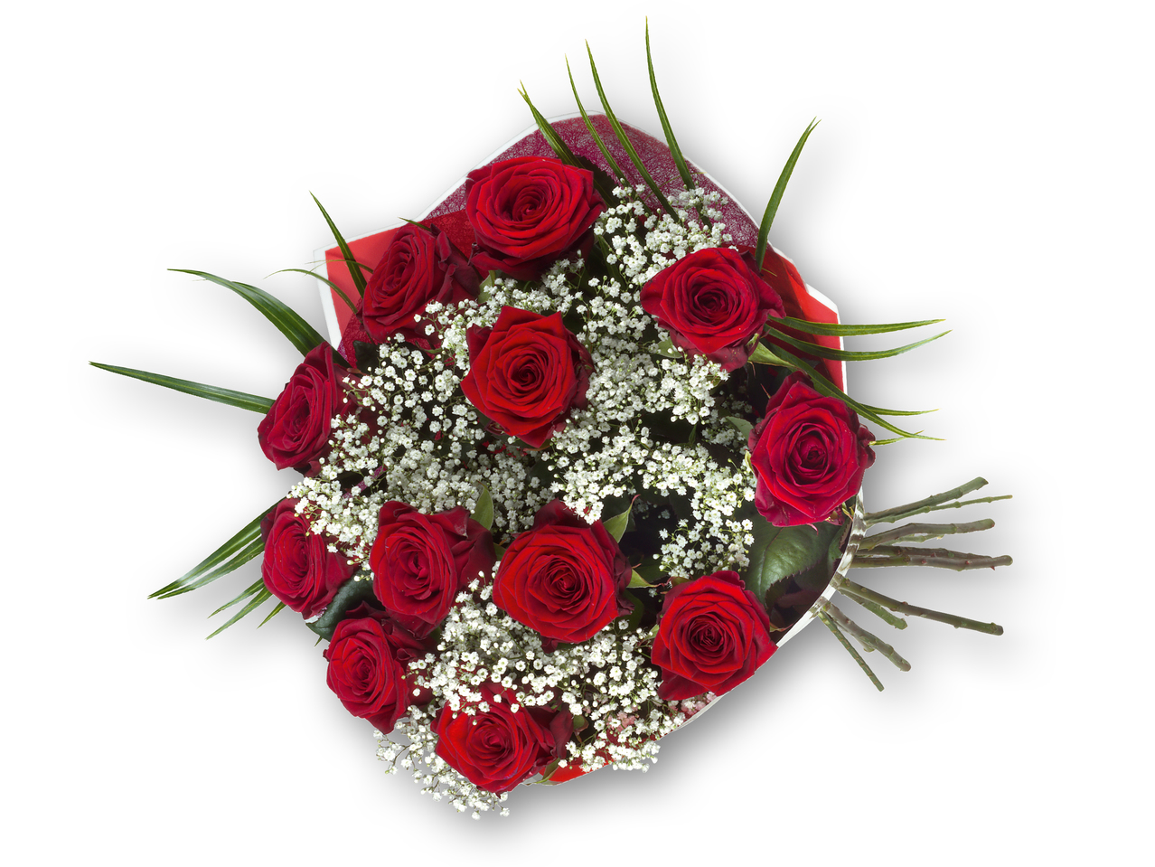 Langstilket rosenbuket