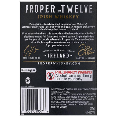 Irish Whiskey 700ml