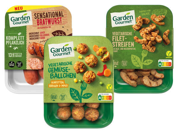 Garden Gourmet Vegetarische Gemüsebällchen/ Filet-Streifen oder vegane Bratwurst