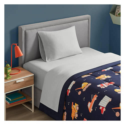 Twin Size Bed Sheet Set, Gray