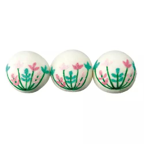 3 Pack Wool Dryer Balls, Flower