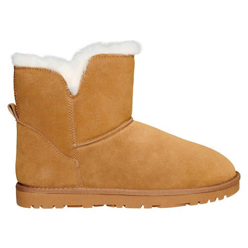 Ladies Genuine Suede Boots - Brown, 9