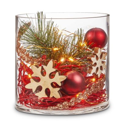 Vasque ornementale de Noël garnie