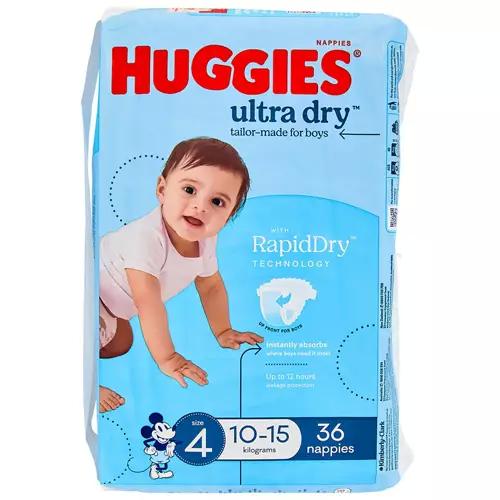 Boys Size 4 Toddler Nappies 36 Pack