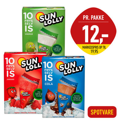 SUN LOLLY 
 Frys selv is