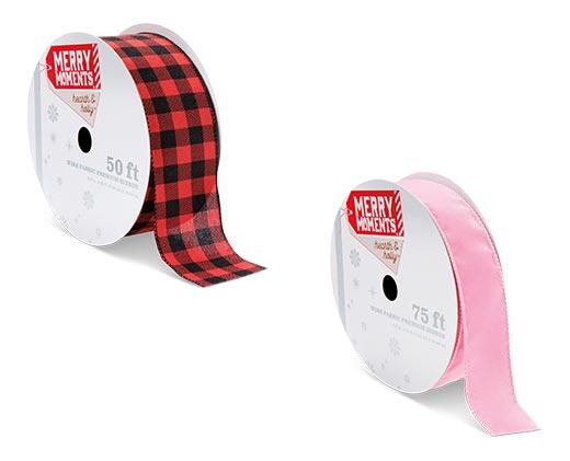 Merry Moments 
 1.5" or 2.5" Wire Fabric Premium Ribbon