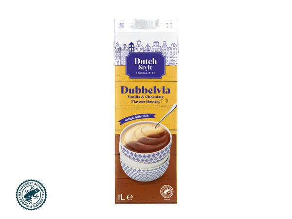 Dessert med choklad- och vaniljsmak