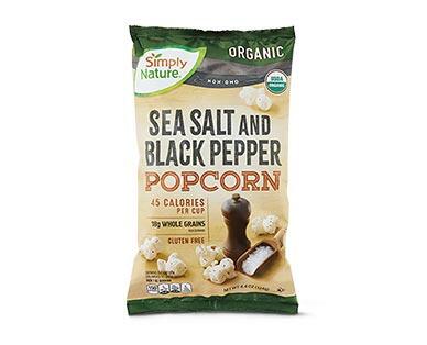 Simply Nature Organic White Cheddar or Sea Salt & Black Pepper Popcorn