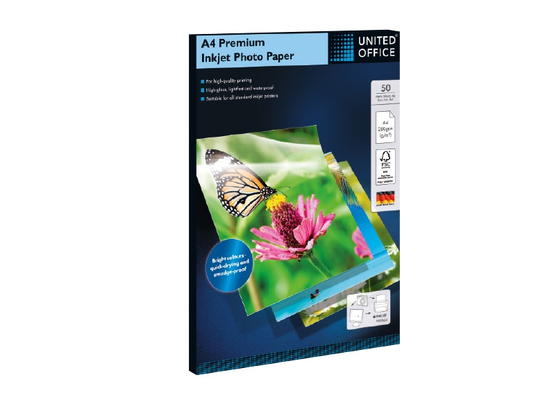 United Office(R) A4 Premium Inkjet Photo Paper