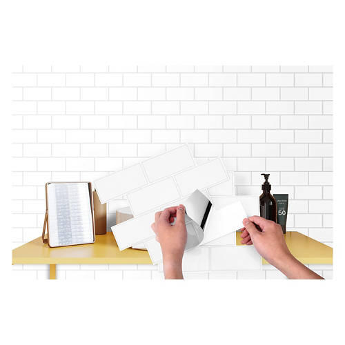 4 Pack Peel & Stick Wall Tiles, White