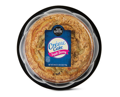 Village Bakery Cinnamon Crumb or Triple Berry Creme Cakes