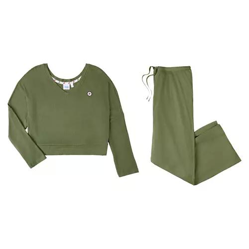 Ladies ALDI Gear Cozy Ribbed Set - Green, S