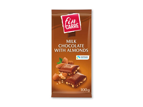 Mælkechokolade med hakkede mandler