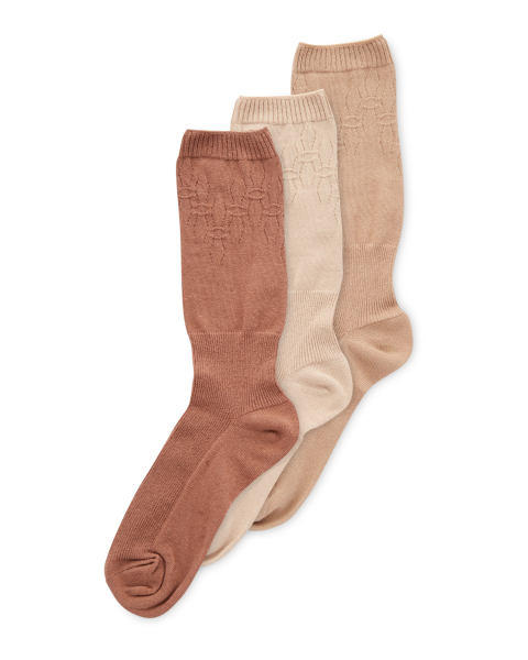 Beige Diabetic Friendly Socks 3 Pack