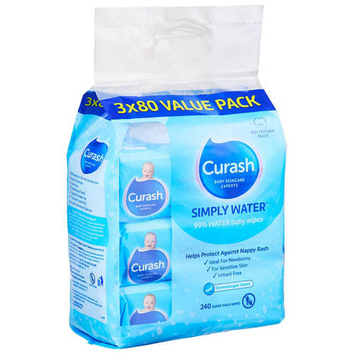 Baby Water Wipes 3x80 Pack