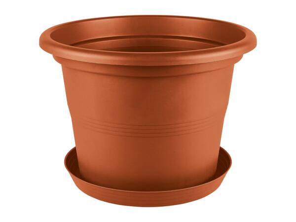 Parkside Plant Pot and Saucer - Brown