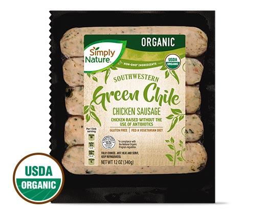 Simply Nature 
 Organic Chicken Sausage BBQ or Green Chile