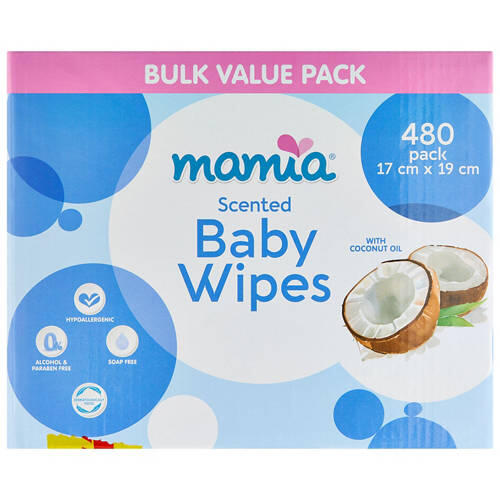Baby Wipes Coconut 6x80 Pack