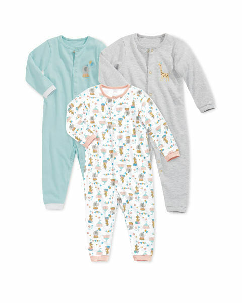 Circus Footless Sleepsuit 3 Pack