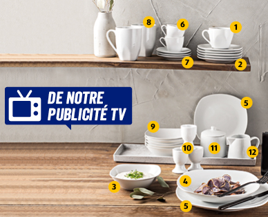 Service de base en porcelaine, 62 pièces CROFTON(R)