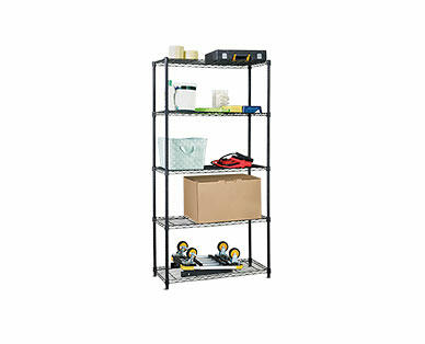 WORKZONE 5-Tier Black Shelving