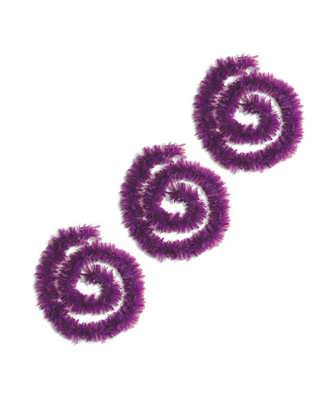 3 x 2m Purple Matte Tinsel