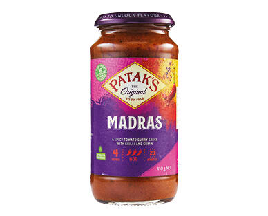 Patak's Simmer Sauces 450g - Madras or Tikka Masala