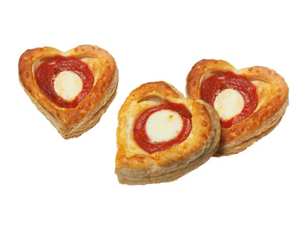 Heart-shaped pizzas