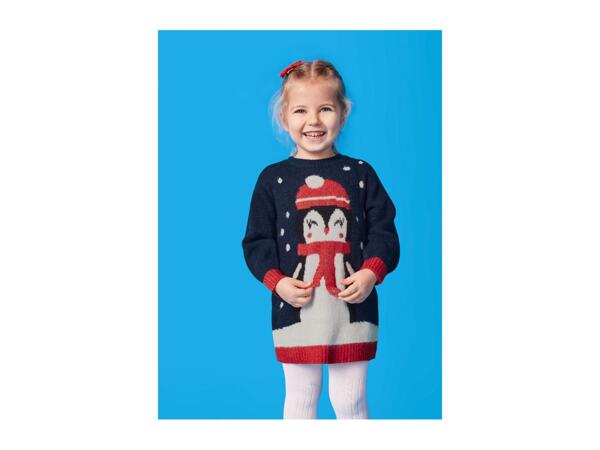 Lupilu Younger Kids' Navy Christmas Jumper Dress